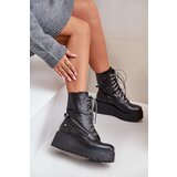 Maciejka Leather Worker Ankle Boots On Platform And Wedge | Shoptok.si