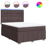 vidaXL Box spring postelja z vzmetnico temno rjav 140x190 cm blago, (21304844) | Shoptok.si