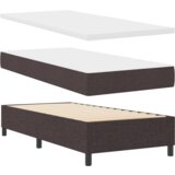 vidaXL Postelja na dnu s časom Temno rjava 90x190 cm Tkanina, (22052177) | Shoptok.si