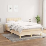  Box spring postelja z vzmetnico krem 120x200 cm blago, (20727060) | Shoptok.si