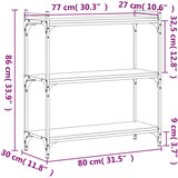  Regal za knjige s 3 razine crni 80x30x86 cm konstruirano drvo | Shoptok.si