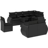  Vrtna sedežna garnitura 9-delna z blazinami črn poli ratan, (21146762) | Shoptok.si