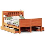 vidaXL krevet s regalom za knjige bez madraca 140 x 190 cm od borovine | shoptok.hr