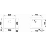 Blanco sudoper SUBLINE 500-U InFino SILGRANIT CRNA, bez dalj.upr. | shoptok.hr