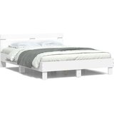  Okvir za krevet s uzglavljem i LED bijeli 150x200 cm | shoptok.hr