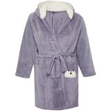 Trendyol Curve Gray Animal Figured Wellsoft Knitted Dressing Gown | Shoptok.si