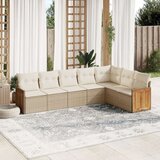  7-dijelni set vrtnih sofa od poliratana s jastucima bež | shoptok.hr