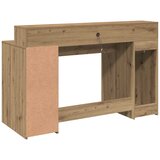  Radni stol s LED svjetlima boja hrasta 140x55x91 cm drveni | Shoptok.si