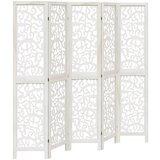Maison Chic Paravan - Sobne pregrade 5-delni bel trden les pavlovnije, (22111572) | Shoptok.si