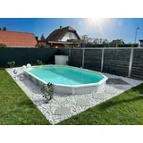 Folija za bazen Ovalna 610 x 360 x 135 cm - boja pijeska - Debljina 0,8 mm / bez obruba (na preklop)