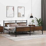 Metalni okvir kreveta bez madraca smeđa boja hrasta 193x203 cm | shoptok.hr