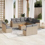  12-dijelni set vrtnih sofa s jastucima bež od poliratana | shoptok.hr