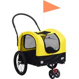  2-u-1 prikolica za bicikl i kolica za kućne ljubimce žuto-crna | shoptok.hr