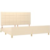  Okvir za krevet bez madraca krem 200x200 cm od tkanine | Eponuda.com