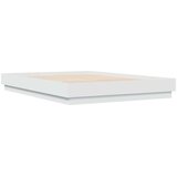 vidaXL Posteljni okvir z LED diodami bel 150x200 cm | Shoptok.si