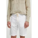 Liu Jo Kratke hlače iz mešanice lana bela barva