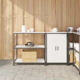 vidaXL Kuhinjski set za pohranu 2 pcs Bijela 150 x 50 x 92 cm | shoptok.hr
