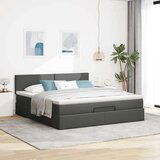 vidaXL Otomanski krevet s madracem tamnosivi 180x200cm od tkanine | shoptok.hr