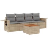 Maison Chic Seti vrtnega pohištva - Vrtna garnitura - Vrtni pohištvo set 5-delna z blazinami bež poli ratan, (21816022) | Shoptok.si