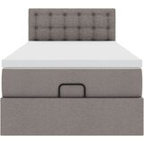 vidaXL Otomanski posteljni okvir z vzmetnico taupe 90x190 cm blago, (21610184) | Shoptok.si