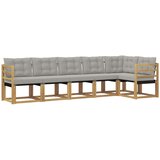 vidaXL Zunanja garnitura za sedenje 6 pcs Bela in svetlo siva, (5000281560) | Shoptok.si