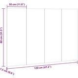 vidaXL Posteljno vzglavje artisan hrast 120x1,5x80 cm konstruiran les | Shoptok.si