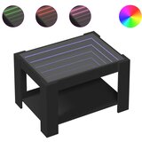 Maison Chic Klubska mizica - kavna mizica - Nizka mizica z LED diodami črna 73x53x45 inženirski les, (21752420) | Shoptok.si