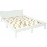 Ragaba Bijeli bračni krevet od bukovog drveta sa podnicom 160x200 cm Dabi -