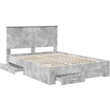  Konstrukcija postelje z vzglavjem Betonsko siva 150 x 200 cm, (5000103813) | Shoptok.si
