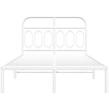 vidaXL Kovinski posteljni okvir z vzglavjem bel 120x200 cm | Shoptok.si