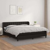  Box spring postelja z vzmetnico črn 180x200 cm umetno usnje, (20790019) Cene