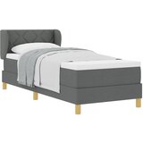 vidaXL Box Spring Postelja z Blazino v Temno Sivi, 80x200 cm, Tkanina | Shoptok.si