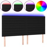 vidaXL LED posteljno vzglavje črno 160x5x118/128 cm blago | Shoptok.si