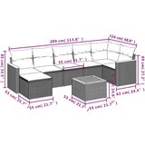  8-dijelni set vrtnih sofa od poliratana s jastucima crni | shoptok.hr