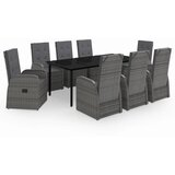  9-dijelni vrtni blagovaonski set s jastucima sivi | shoptok.hr