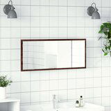 vidaXL LED kopalniško ogledalo rjavi hrast 100x8,5x37 cm inž. les | Shoptok.si