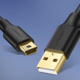 Ugreen USB - mini USB kabel, 5-polni, pozlačen, 0,5 m, črn, (21090738) | Shoptok.si