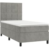 Box spring krevet s madracem svjetlosivi 90x190 cm baršunasti | shoptok.hr