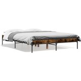 Furnova Posteljni okvir dimljeni hrast 120x190 cm inž. les in kovina, (21939209) | Shoptok.si