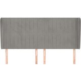  Vzglavje z ušesi svetlo sivo 203x23x118/128 cm žamet, (20792966) | Shoptok.si