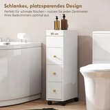  Uski kupaonski ormarić kupaonski ormarić s 4 kotačića 3 ladice 5 otvorenih pretinaca 20x40x80cm bijeli | shoptok.hr