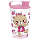čaša sa poklopcem 340cc pink teddy ( 48/06409 )