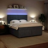 vidaXL Box spring postelja z vzmetnico temno siva 180x200 cm žamet | Shoptok.si