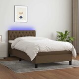  box spring s madracem LED tamnosmeđi 90x200 cm tkanina | shoptok.hr