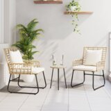 vidaXL Vrtni set za objed 3 pcs Crna, Antracit 35 x 35 x 45 cm | shoptok.hr