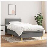  Box spring postelja z vzmetnico temno siva 100x200 cm blago | Shoptok.si