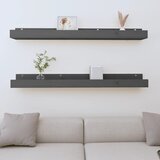 Zidne police 2 kom sive 110x12x9 cm od masivne borovine | shoptok.hr