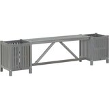 vidaXL Vrtna klupa s 2 sadilice 150 cm masivno bagremovo drvo siva Cijene