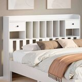 vidaXL Vzglavje s predelki bela 140 cm trdna borovina | Shoptok.si