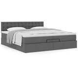  Otomanski krevet s madracem tamnosivi 200x200 cm od tkanine | Eponuda.com